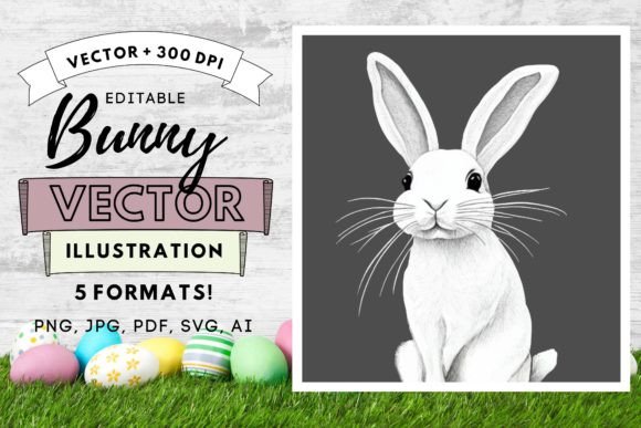 Download Easter Nursery Bunny Vector Illustration - Nursery bunny Collection