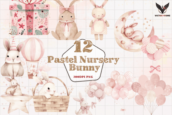 Download Pastel Nursery Bunny Clipart PNG - Nursery bunny Collection