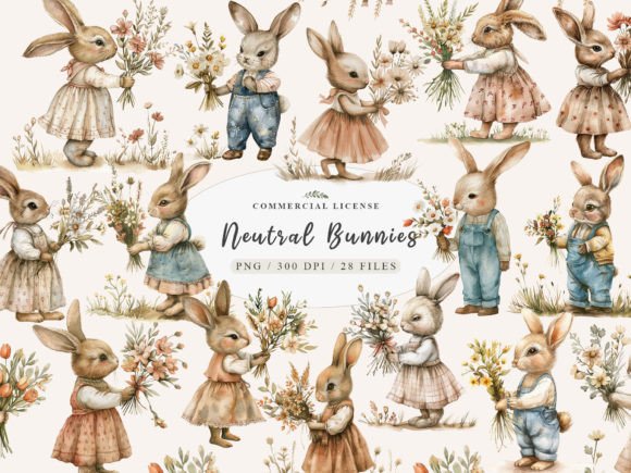 Download Bunny Nursery Print,Neutral Baby Clipart - Premium Resources
