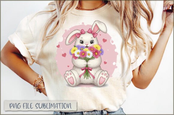 Download Funny Bunny with Flowers PNG - Bunny with flowers png Collection