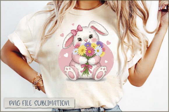 Download Funny Bunny with Flowers PNG - Bunny with flowers png Collection
