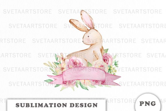Download Watercolor Bunny with Flowers Png - Bunny with flowers png Collection