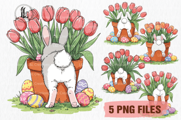 Download Easter Bunny with Flowers PNG Clipart - Bunny with flowers png Collection