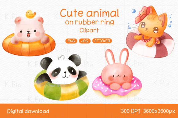 Download Cute Animal Clipart: Summer Fun - Cute animal clipart Collection